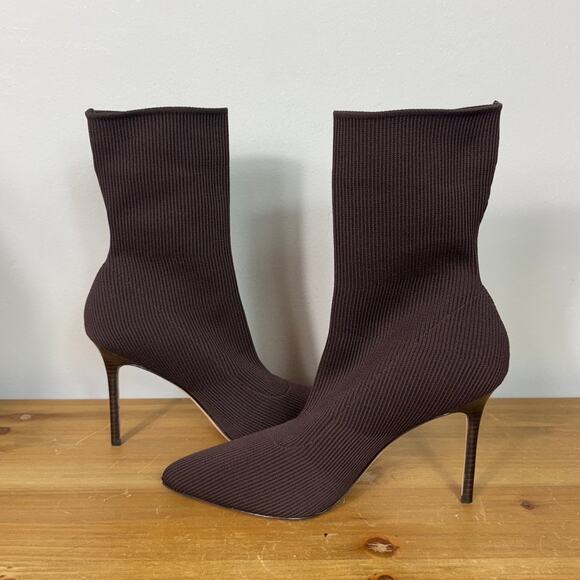 New Veronica Beard Lisa Knit Stiletto Booties in Espresso Women's Size 9 - Picture 5 of 9
